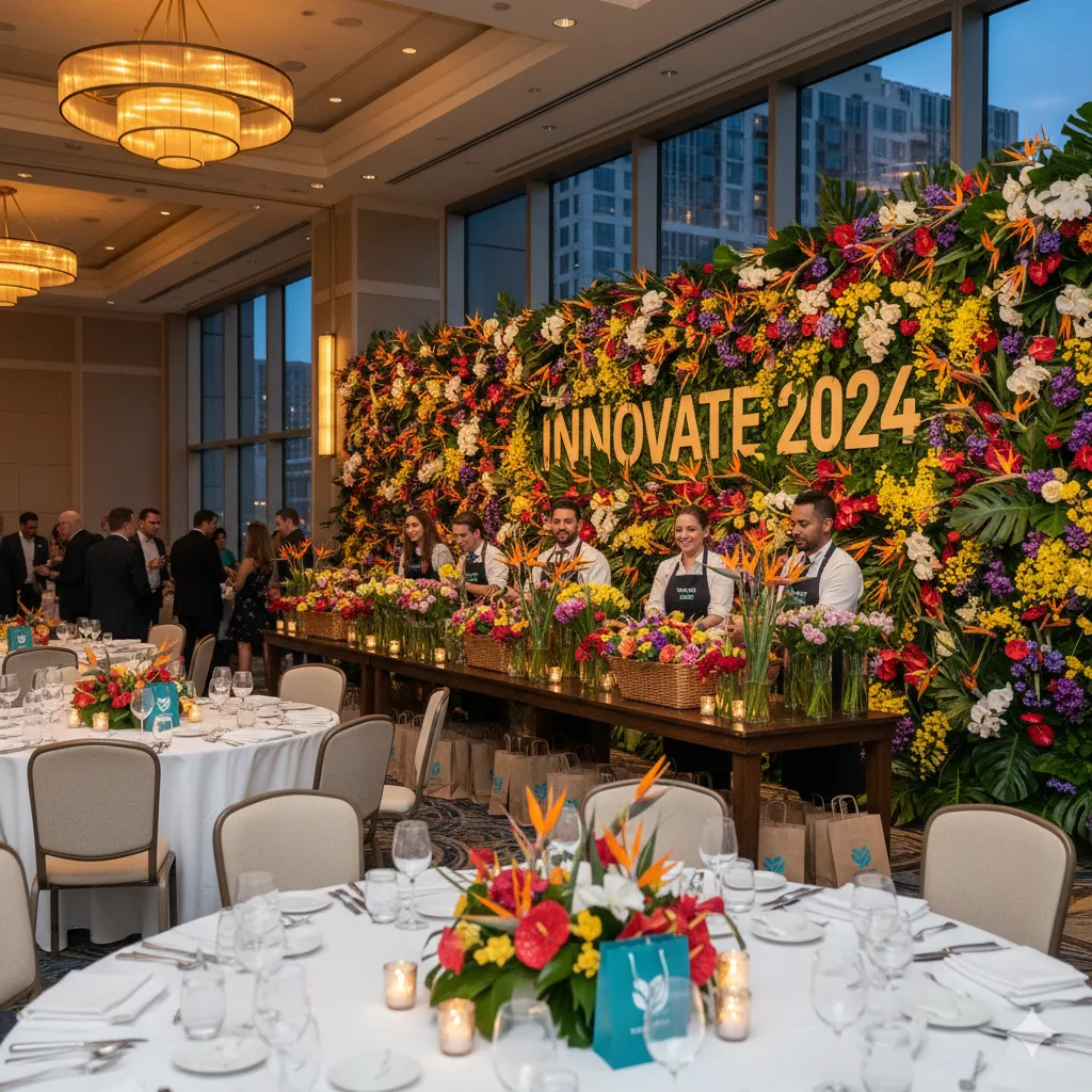 Corporate event floral displays