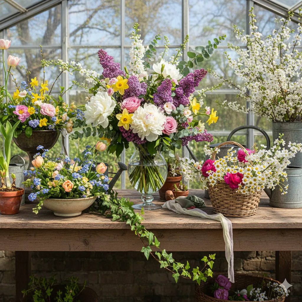Spring floral collection arrangements